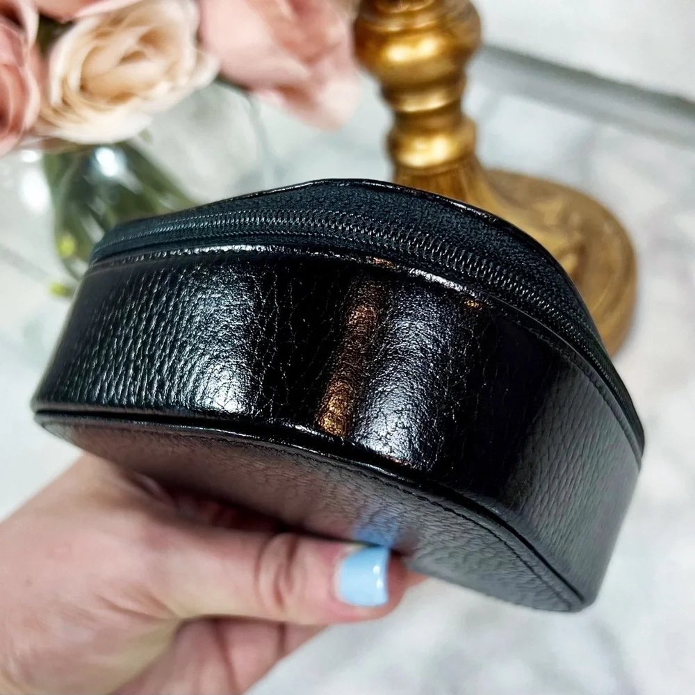 Gianni Versace Black Leather Medusa Jewelry Case